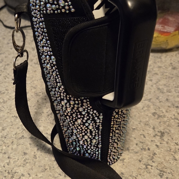 Rhinestone Studded Tumbler Holder with Strap - Picture 2 of 6